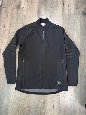 Gymshark Black Full-Zip Training Jacket with Textured Panels